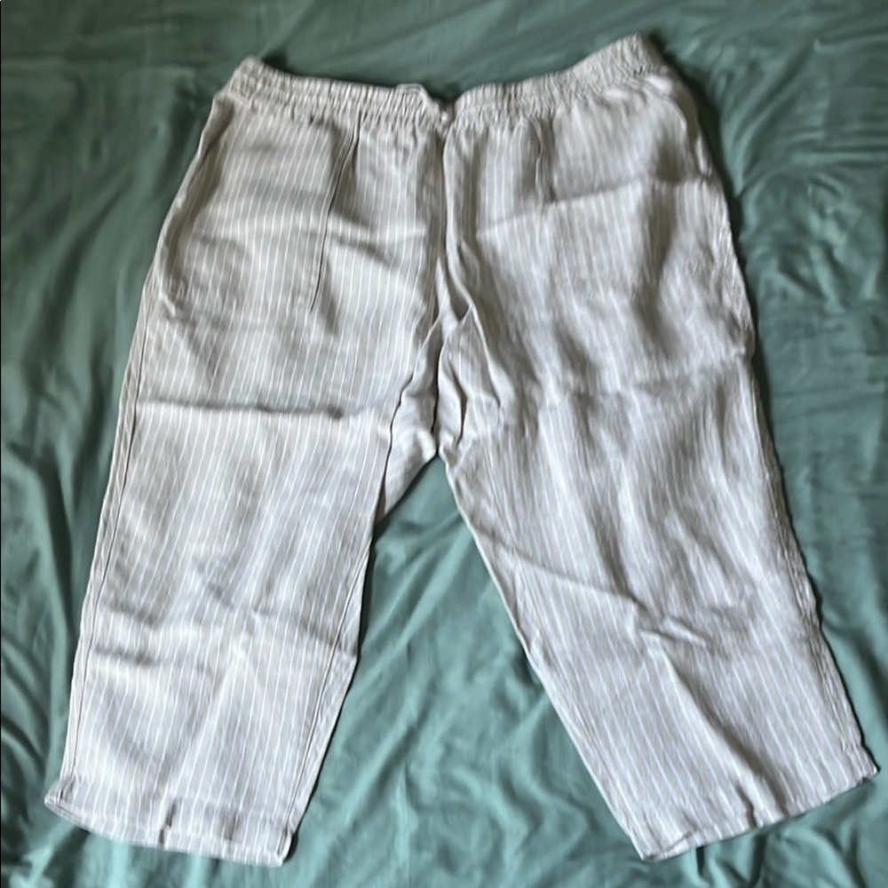 Lands' End White Sweatpants with Elastic Waistband